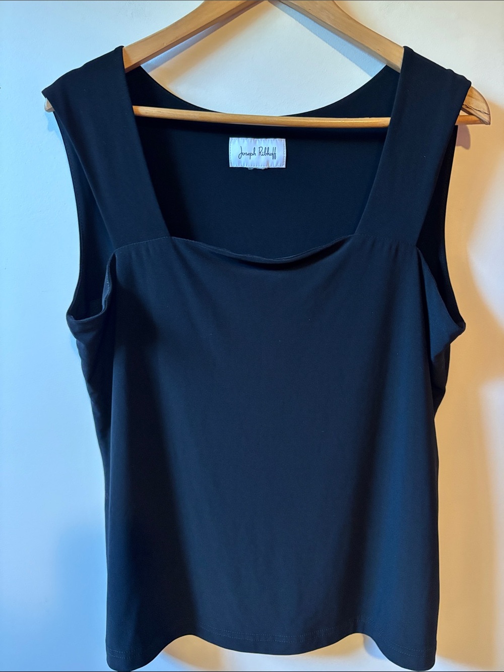 Joseph Ribkoff Black Square-Neck Wide-Strap Tank